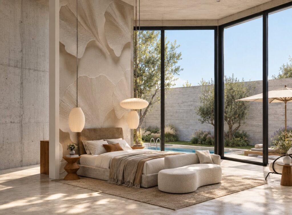Dormitorio abierto al jardín